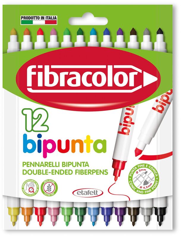 Fibracolor Μαρκαδόροι Bipunta 12Τμχ (544SW12S25)