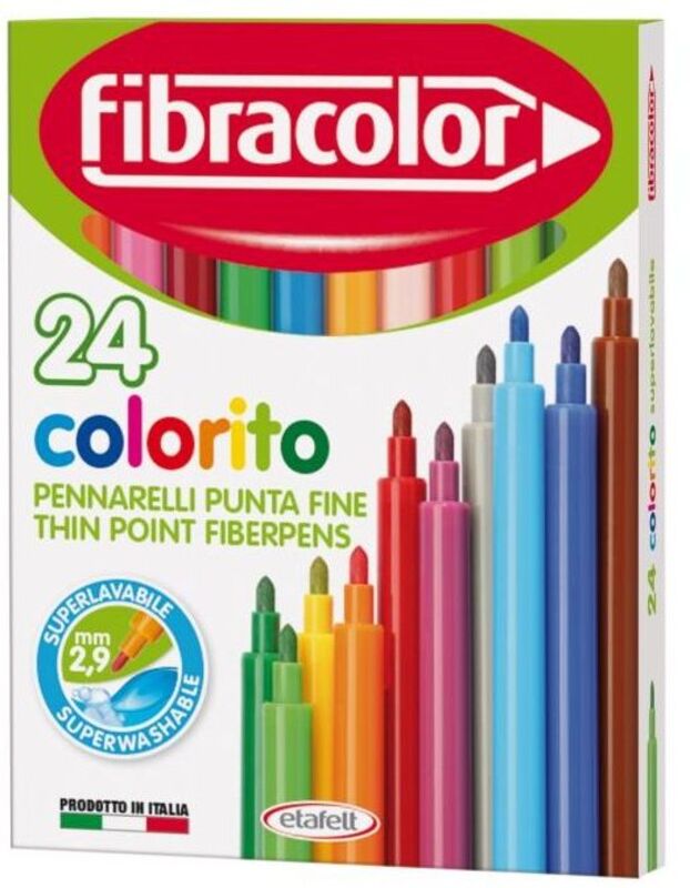 Fibracolor Μαρκαδόροι Colorito Λεπτοί 24Τμχ (539SW24S)