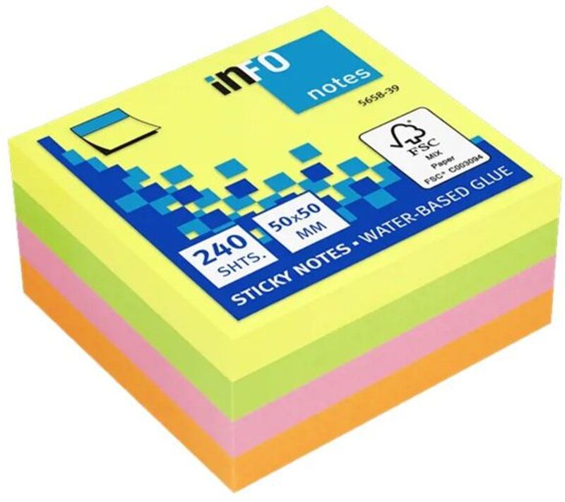 Info Notes Αυτοκόλλητα Χαρτάκια Brilliant Mini 50X50mm 240 Φύλλων (5658-39)